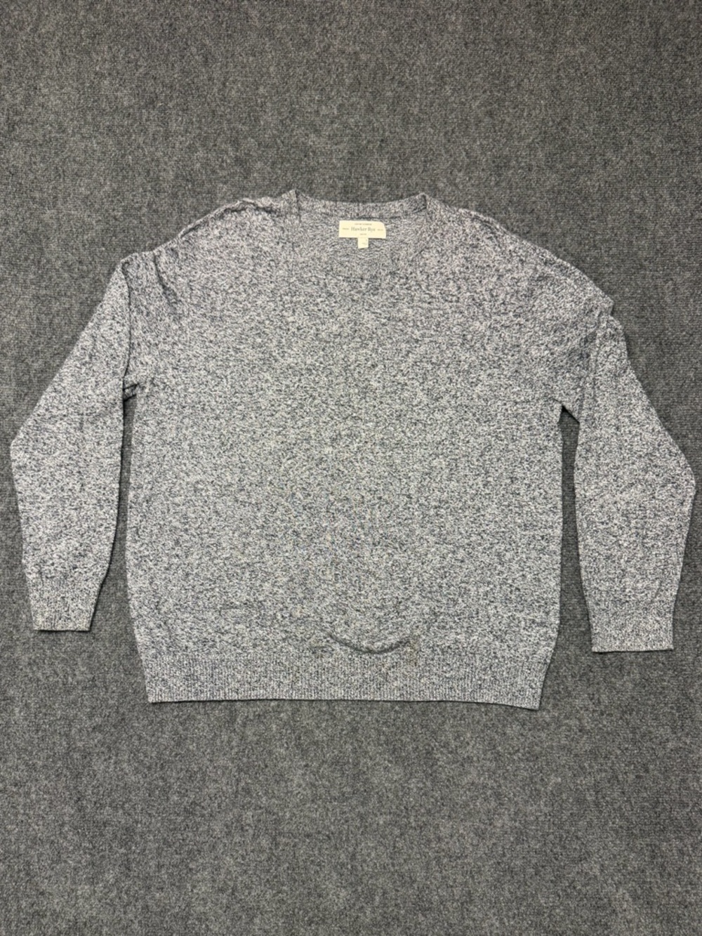 Hawker Rye Speckled Grey‎ Knit Sweater Lightweight Fitted